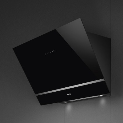 Smeg KV28N  Inclined wall mounted hood vent 80cm black glass