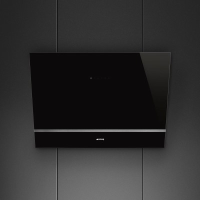 Smeg KV28N  Inclined wall mounted hood vent 80cm black glass