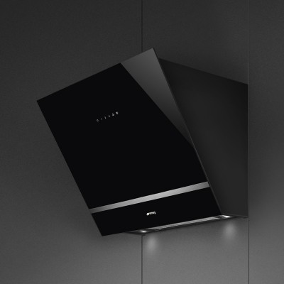Smeg KV26N  Inclined wall mounted hood vent 60cm black glass