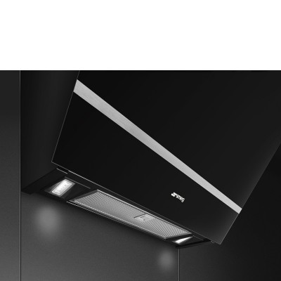 Smeg KV26N  Inclined wall mounted hood vent 60cm black glass
