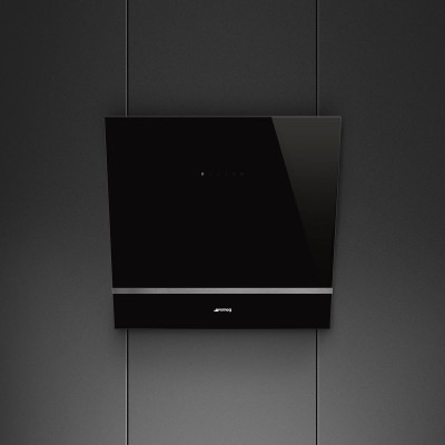 Smeg KV26N  Inclined wall mounted hood vent 60cm black glass