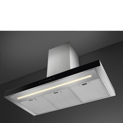 Smeg KBT9L4VN  cappa a parete 90 cm acciaio inox + vetro nero