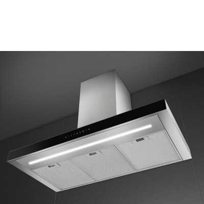 Smeg KBT9L4VN  cappa a parete 90 cm acciaio inox + vetro nero