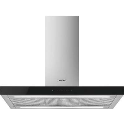 Smeg kbti9l4vn cappa isola 90 cm acciaio inox + vetro nero