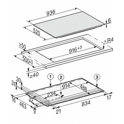 Placa de inducción Miele KM 7999 FL 95cm vitrocerámica negra