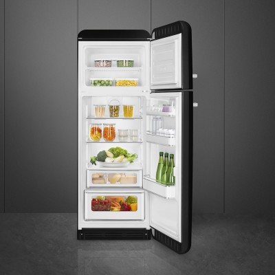 Smeg FAB30RBL5  Refrigerator + black free-standing freezer