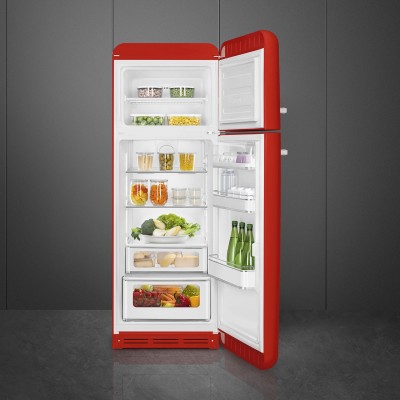 Smeg FAB30RRD5  Refrigerator + red free-standing freezer