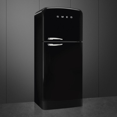 Smeg FAB50RBL5  Refrigerator + black free-standing freezer