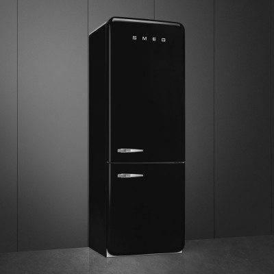 Smeg FAB38RBL5  Kühlschrank + schwarzer freistehender Gefrierschrank H 205 cm