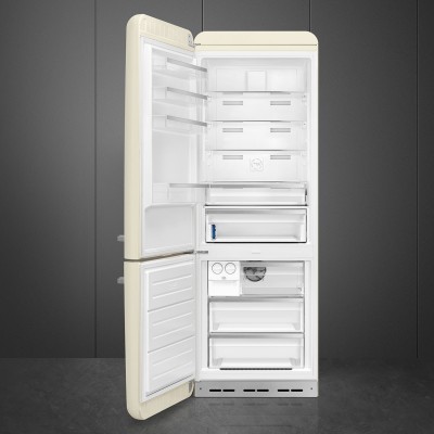 Smeg FAB38LCR5  Kühlschrank + cremefarbener freistehender Gefrierschrank, H 205 cm