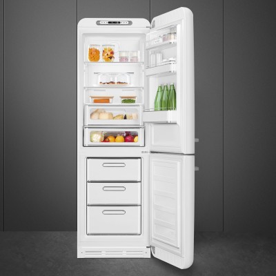Smeg FAB32RWH5  Kühlschrank + weißer freistehender Gefrierschrank H 196 cm
