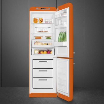 Smeg FAB32ROR5  Kühlschrank + Oranger freistehender Gefrierschrank H 196 cm