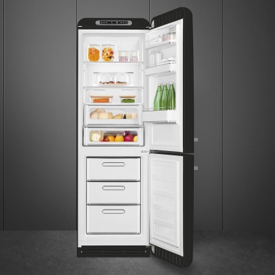 Smeg FAB32RBL5  Refrigerator + black free-standing freezer h 196 cm