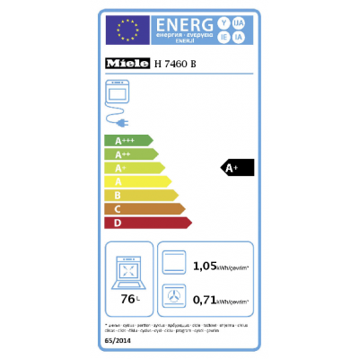 Horno multifunción empotrable Miele h 7460 b PureLine 60 cm