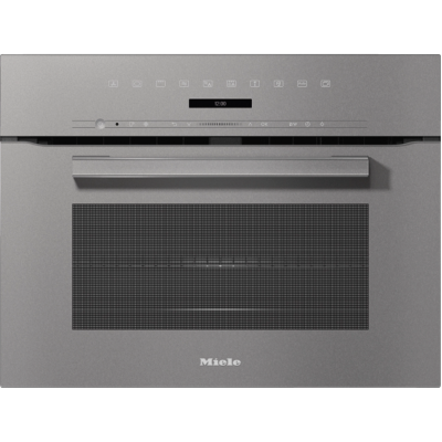Miele h 7240 bm built-in microwave combined oven 45 cm gray glass