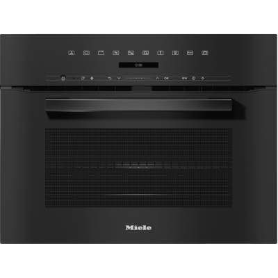 Miele h 7240 bm built-in microwave combined oven 45 cm black glass