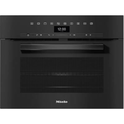 Miele h 7440 bm built-in microwave combined oven 45 cm black glass