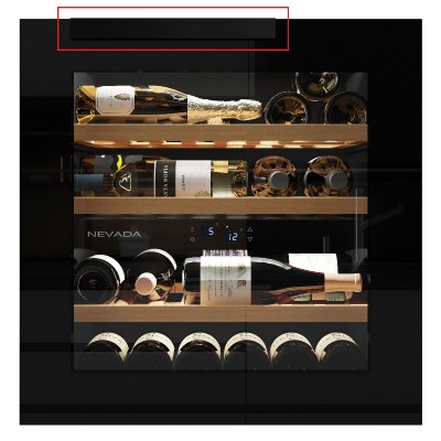 Nevada nw41d-bfg-h 60 cm built-in wine cellar with integral black glass