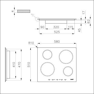 Foster 7370 300 s 1000 table de cuisson à induction 60 cm vitrocéramique noire