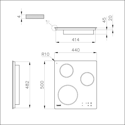 Foster 7373 300 s 1000 induction hob 44 cm black glass ceramic