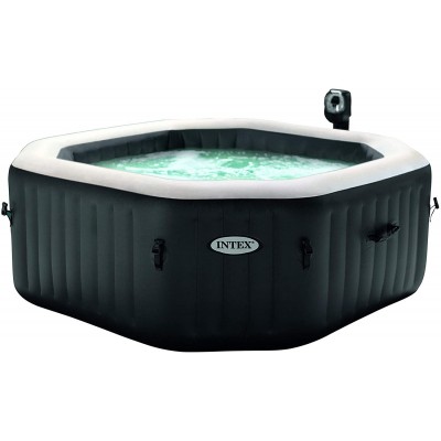 Intex 79" Whirlpool Pure Spa Octagon Bubble Jet & Acqua salata, Nero