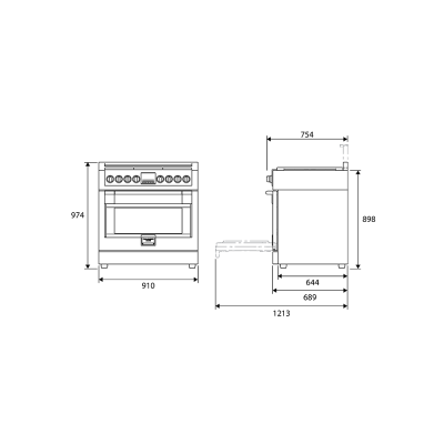 Fulgor fsrc 3606 gg ed 2f cocina gas profesional sofia 91 cm negro