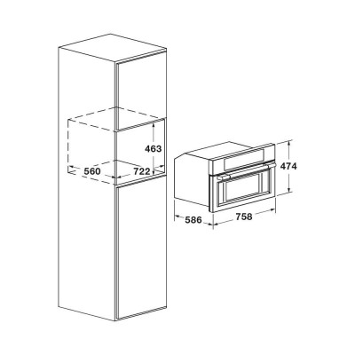 Fulgor FPCMO 300 Tem x 75 cm Einbau-Mikrowellenherd aus Edelstahl