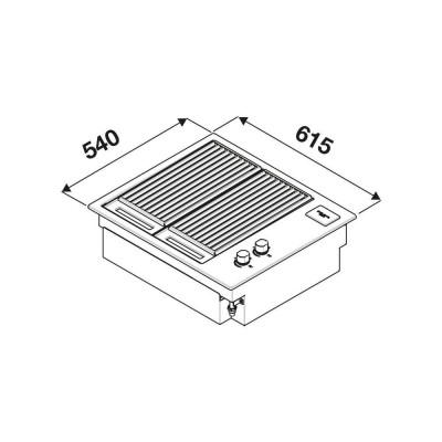 Fulgor fobq 602 gx profesjonalny wbudowany grill gazowy 61cm