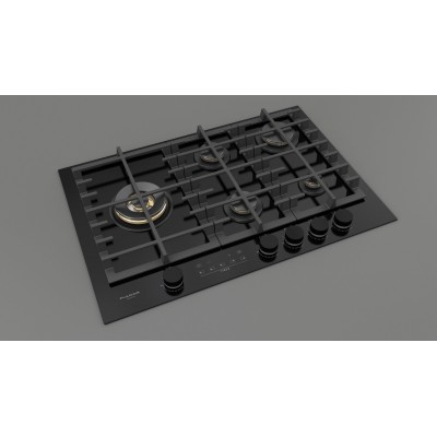 Fulgor fclh 755 gt wk bk gas hob 75 cm black