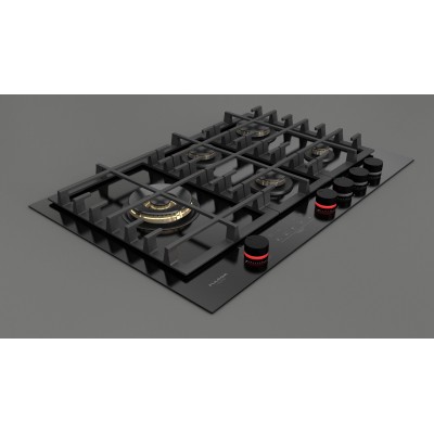 Fulgor fclh 755 gt wk bk gas hob 75 cm black