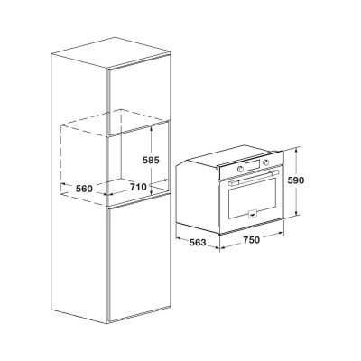 Fulgor fuo 7509 mt mbk four multifonction encastrable 75 cm noir