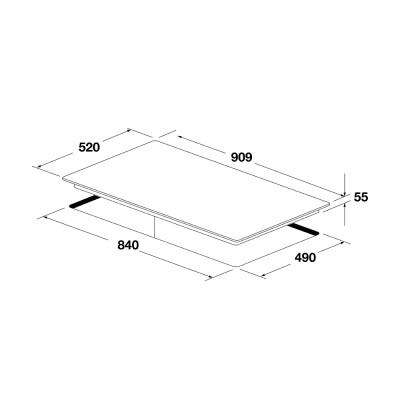 Fulgor fuh 905 g dwk mbk 90 cm Gaskochfeld Urbantech schwarz