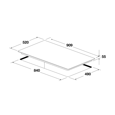 Fulgor fuh 905 g dwk mbk table de cuisson à gaz 90 cm Urbantech noir