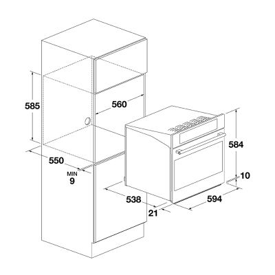 Fulgor fcpo 6215 p tem x horno pirolítico empotrado Plano Horno acero inoxidable