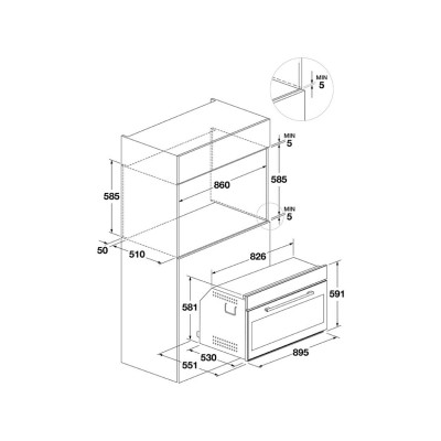 Fulgor fco 9615 tem 2f x four multifonction encastrable 90 cm Plano inox