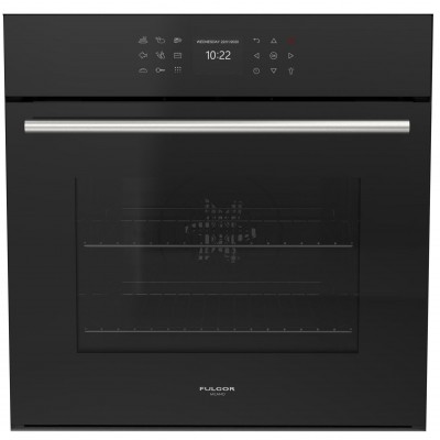 Fulgor fco 6215 tem bk eingebauter Multifunktionsbackofen Plano aus schwarzem Glas