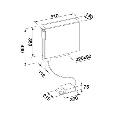 Hotte de table de cuisson en acier inoxydable Fulgor fphd 51 ts x Combiset 51