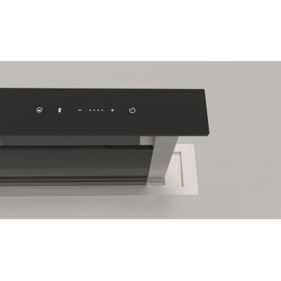 Fulgor fddh 900 trc bk Hotte de sol à évacuation descendante en verre noir