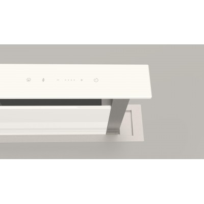 Fulgor fddh 900 trc wh Campana de suelo downdraft en cristal blanco