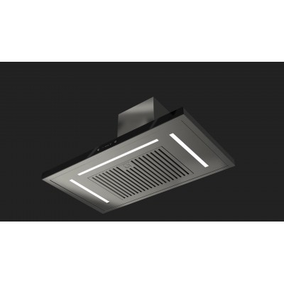 Okap ścienny Fulgor fthd 900 tc bk x 90 cm stal nierdzewna + czarne szkło