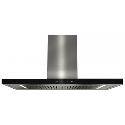 Fulgor fthd 900 tc bk x 90 cm stainless steel + black glass wall hood