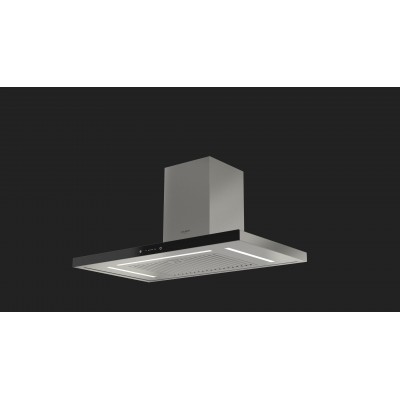 Fulgor fthd 900 tc bk x 90 cm stainless steel + black glass wall hood