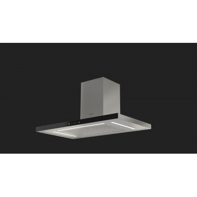 Okap ścienny Fulgor fthd 900 tc bk x 90 cm stal nierdzewna + czarne szkło