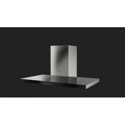 Fulgor fthd 900 tc bk x 90 cm stainless steel + black glass wall hood