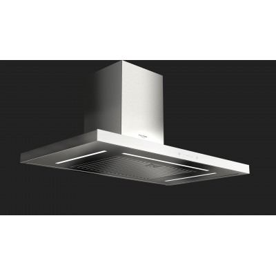 Fulgor fthd 900 tc wh x cappa parete 90 cm inox + vetro bianco