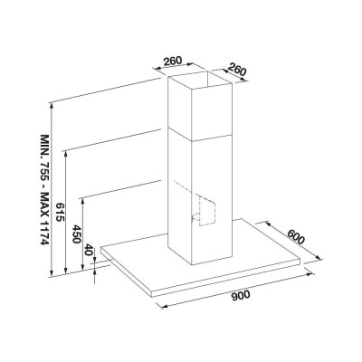 Fulgor ftihd 960 tc x Inselhaube 90 cm Edelstahl