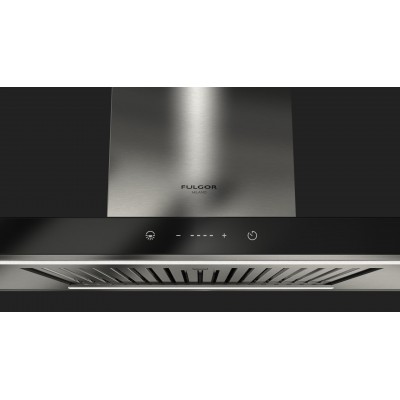 Fulgor ftihd 960 tc bk x cappa isola 90 cm inox + vetro nero