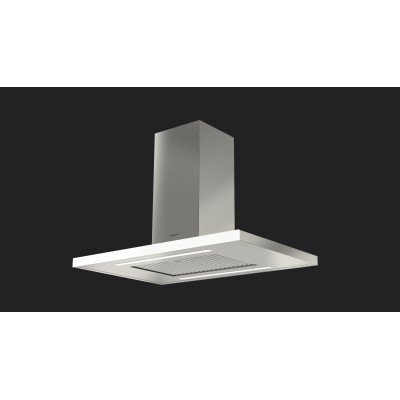 Fulgor ftihd 960 tc wh x 90 cm stainless steel island hood + white glass