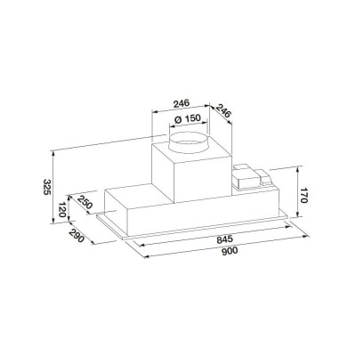 Fulgor fbhd 900 pt x Incognito hotte encastrable 90 cm