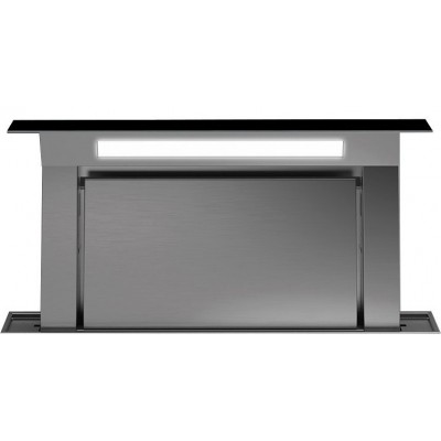 Falmec hotte plan de travail noyer 90 cm acier inoxydable + verre noir cddw90.e1